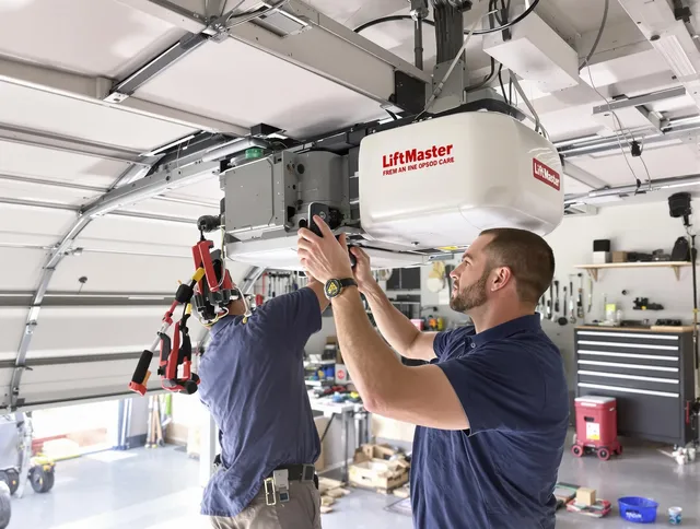Security-Widefield Garage Door Repair technician performing advanced diagnostics on garage opener in Security-Widefield