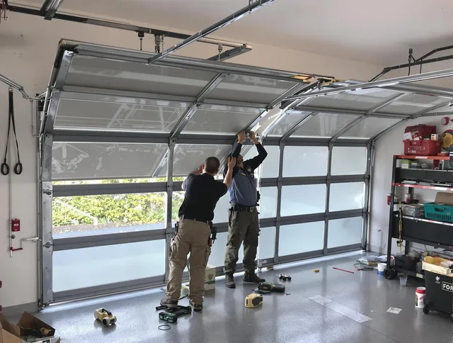 Security-Widefield Garage Door Repair expert performing precise panel replacement on Security-Widefield garage door